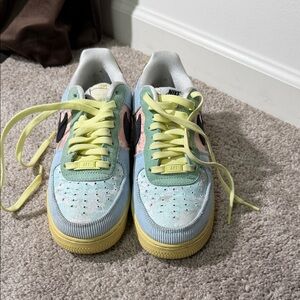 Nike Kids Blue and Yellow Sneakers